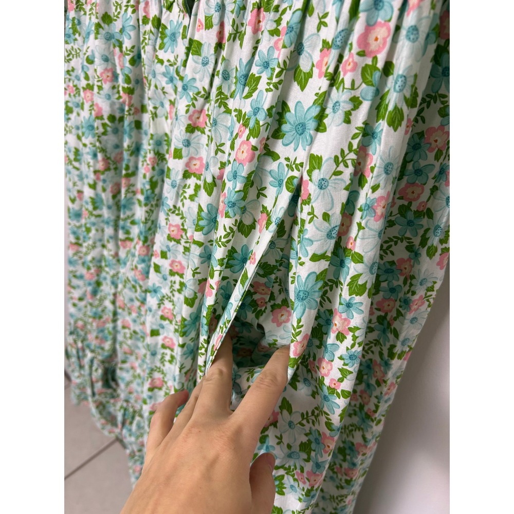 Recollections Prairie Dress Floral ruffle Neck Maxi Cotton USA Made cottagecore - Picture 8 of 12